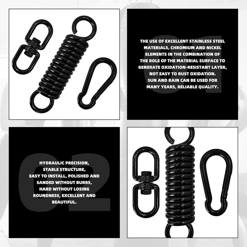 GLSJA Heavy Bag Spring Punching Bag Hanging Kit with Swivel & 2 Carabiners, 360° Rotational Heavy Duty Punching Bag Hanger Mount Accessory for Boxing Bag, Heavy Bag, Gym Swing, Trapeze - Image 4